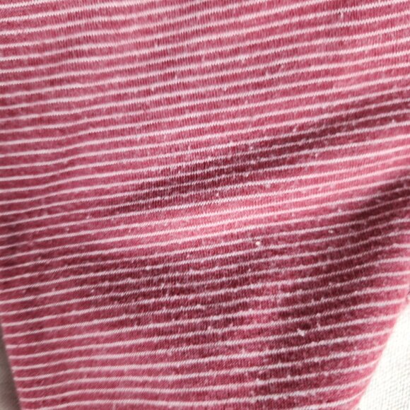 Howe Creative Workforce Cardigan Mens Large Striped Pockets Red Burgundy FLAW - Picture 12 of 16